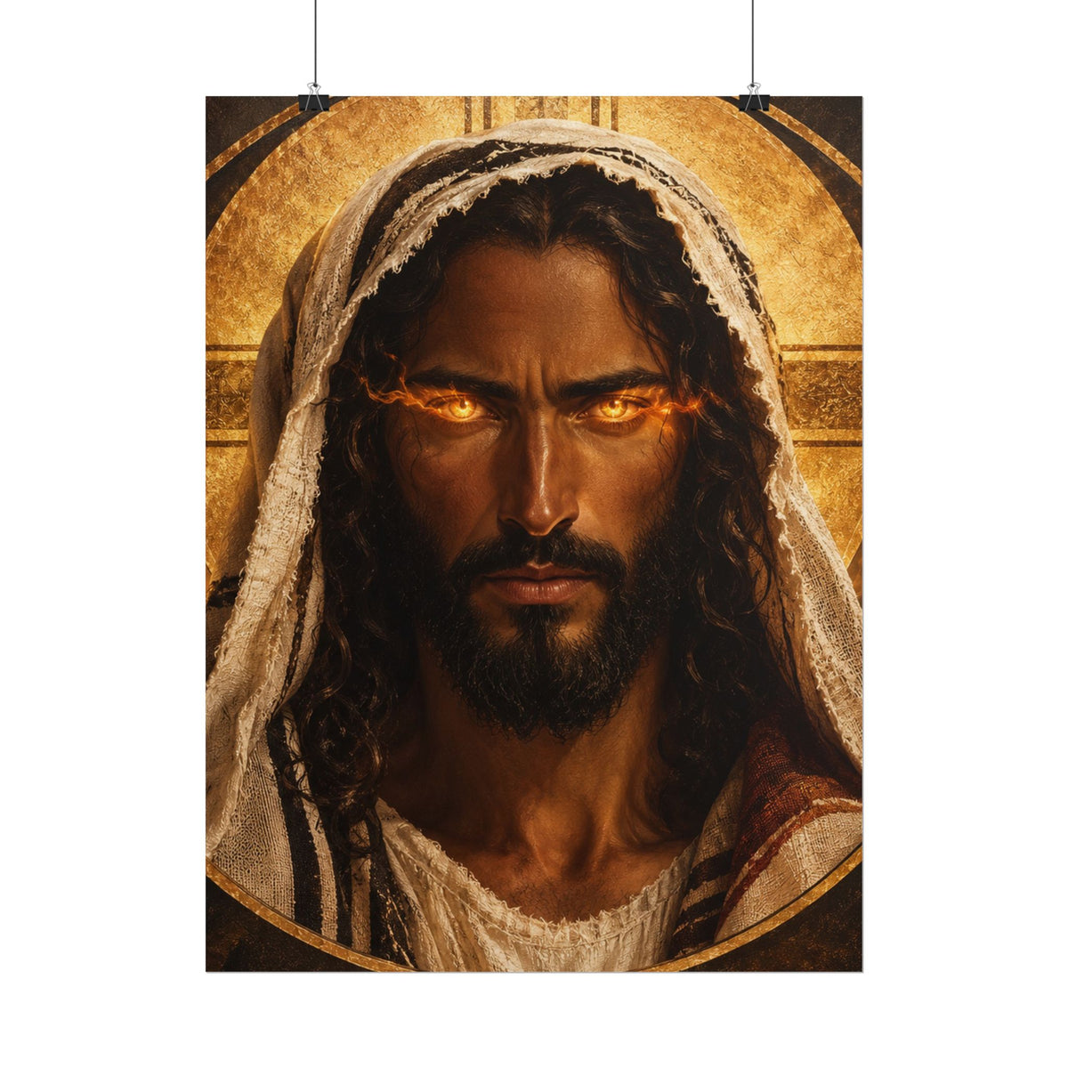 Jesus, Fire in His Eyes — Revelation 1:14 Art Print