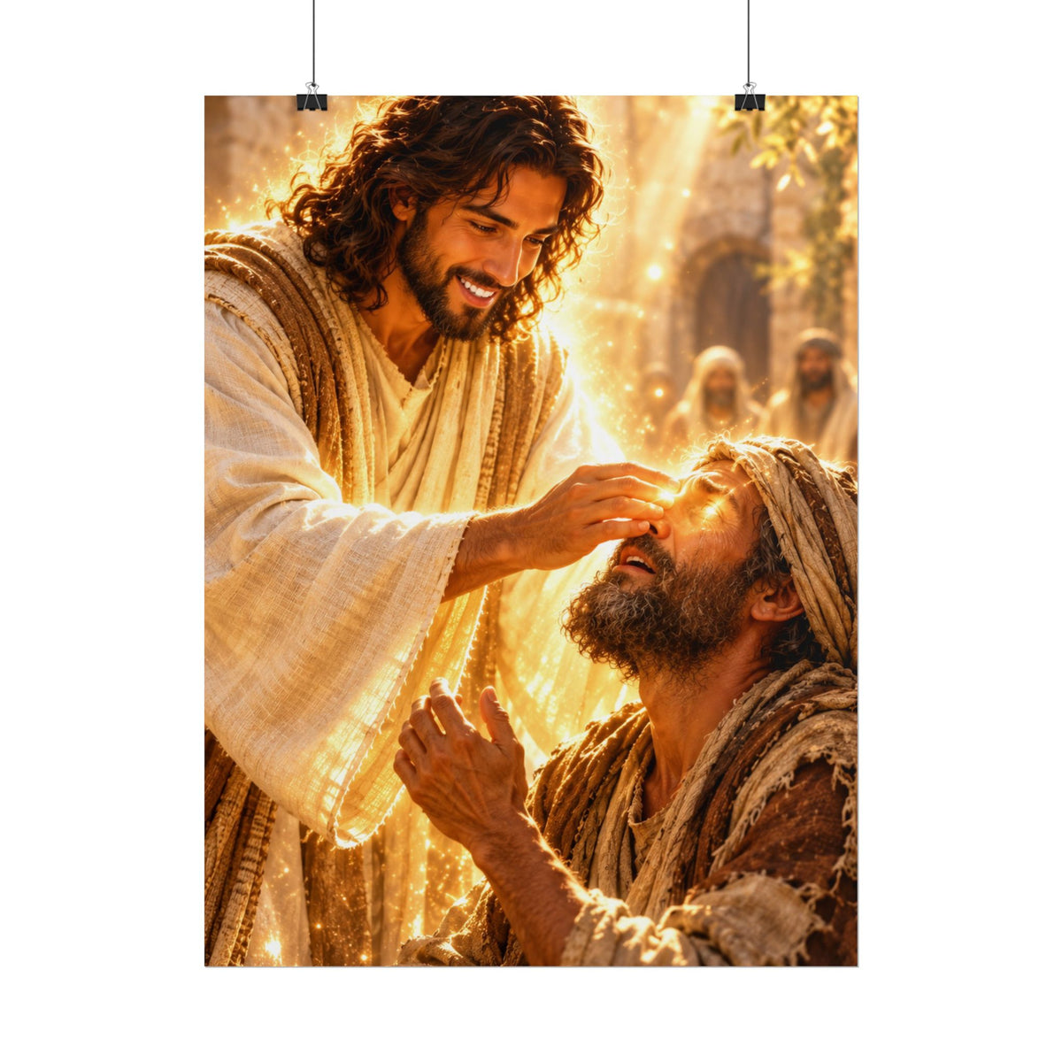 Jesus Heals the Blind Man — Christian Art Print