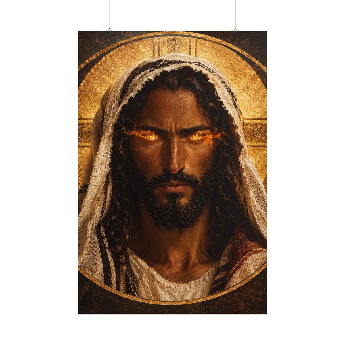 Jesus, Fire in His Eyes — Revelation 1:14 Art Print