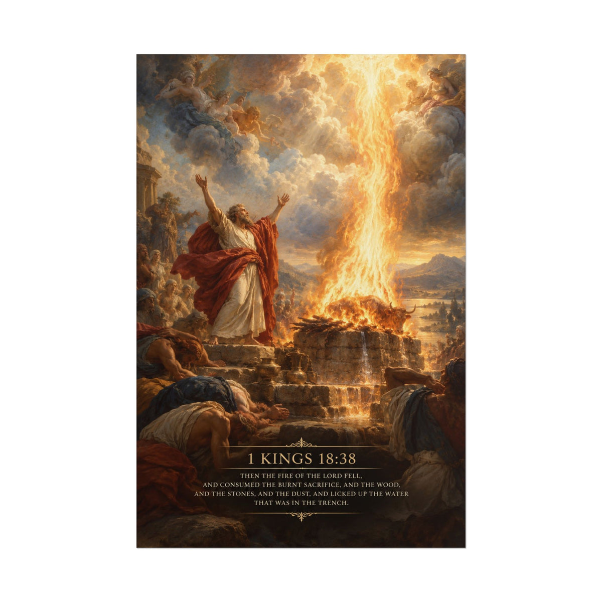 Elijah Calls Down Fire — 1 Kings 18 Art Print