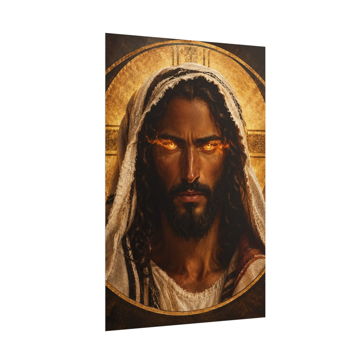Jesus, Fire in His Eyes — Revelation 1:14 Art Print