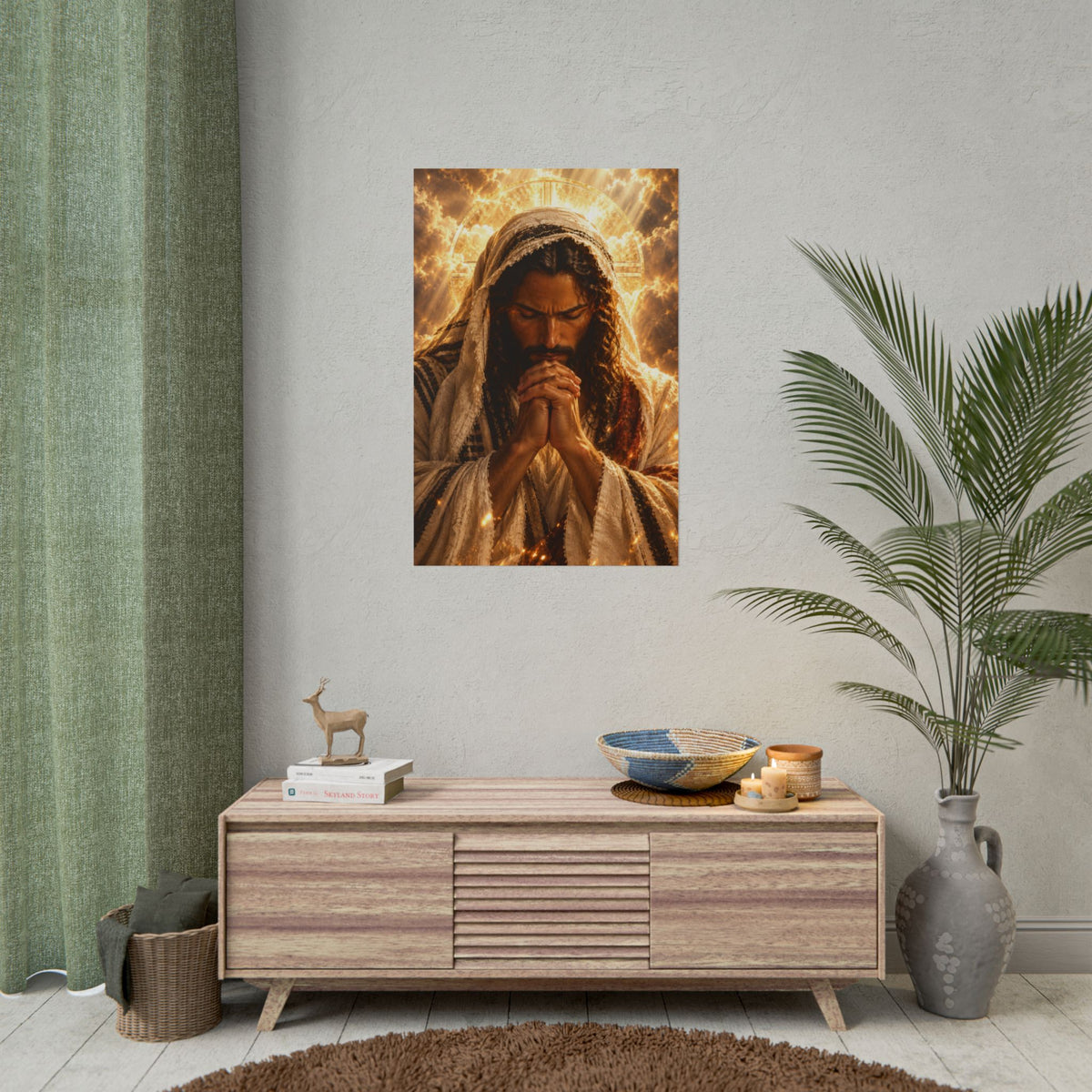 Jesus Praying — Christian Art Print