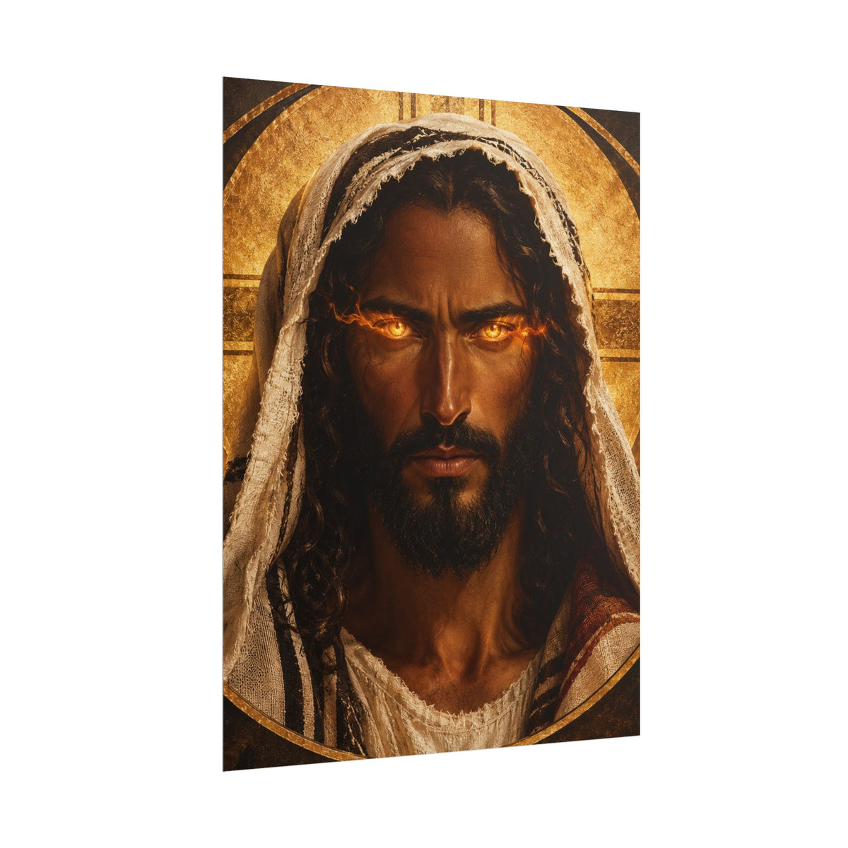 Jesus, Fire in His Eyes — Revelation 1:14 Art Print