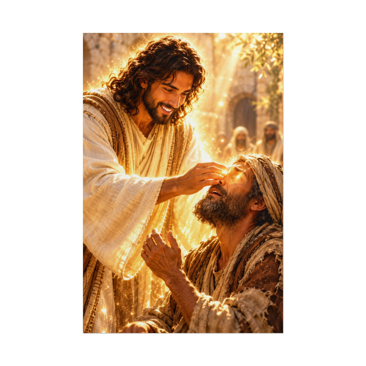 Jesus Heals the Blind Man — Christian Art Print