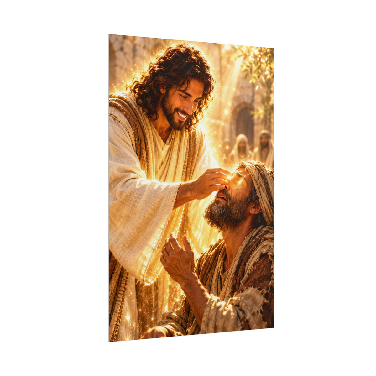 Jesus Heals the Blind Man — Christian Art Print
