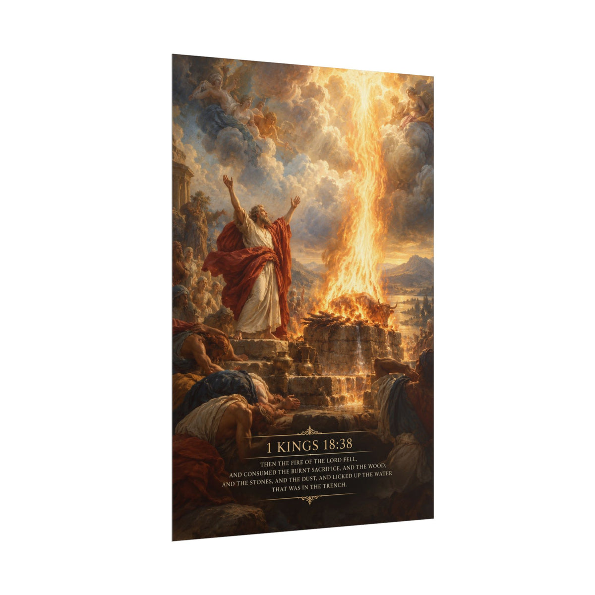 Elijah Calls Down Fire — 1 Kings 18 Art Print