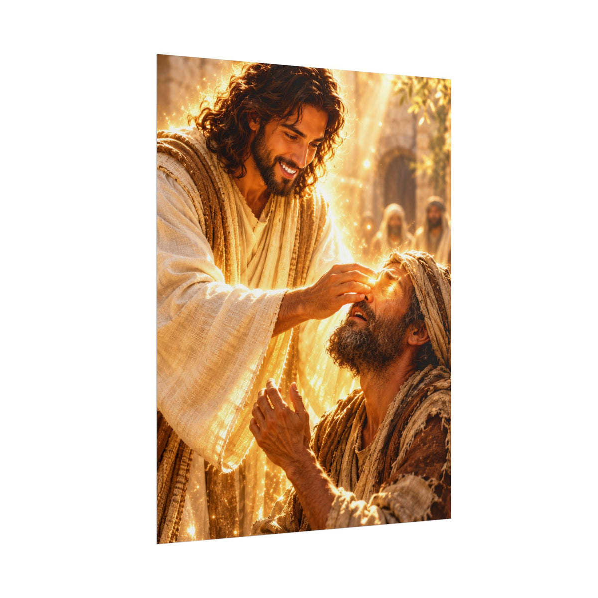 Jesus Heals the Blind Man — Christian Art Print