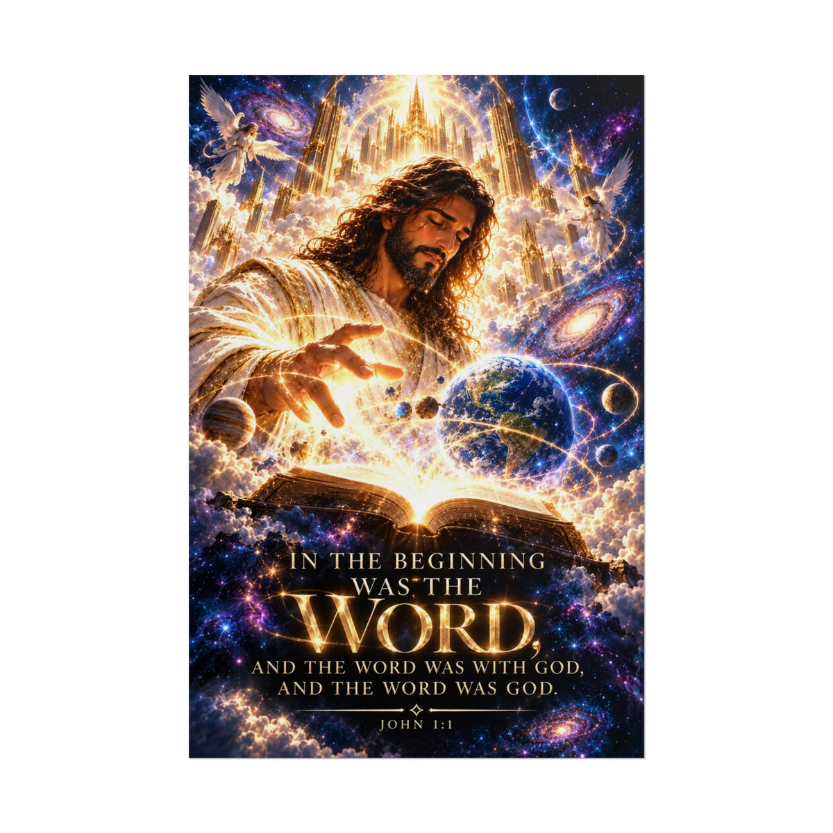 The Word Was God — John 1:1 Creation Art Print