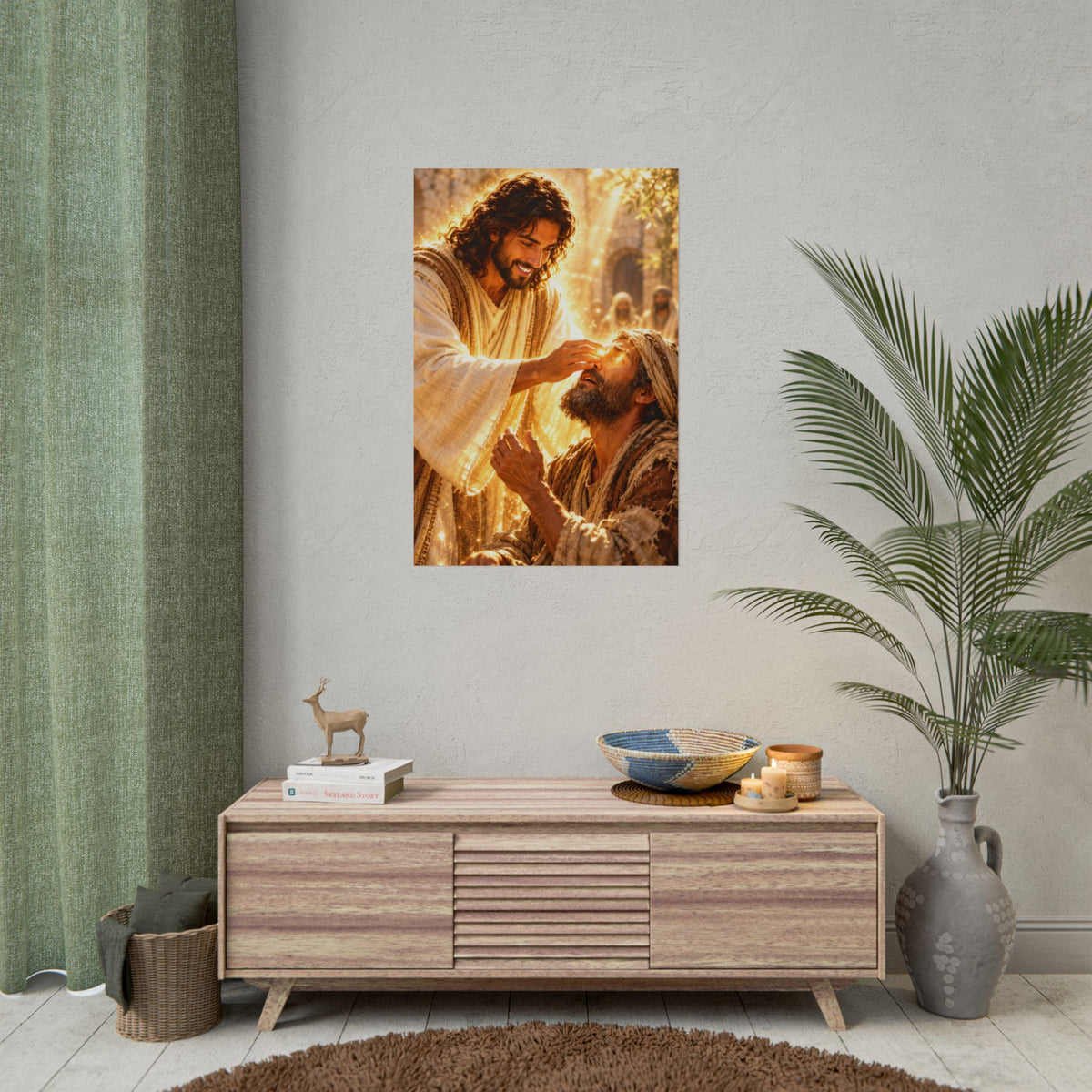 Jesus Heals the Blind Man — Christian Art Print